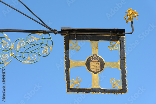 Historischer Ausleger mit Staatswappen des Königreich Württemberg photo