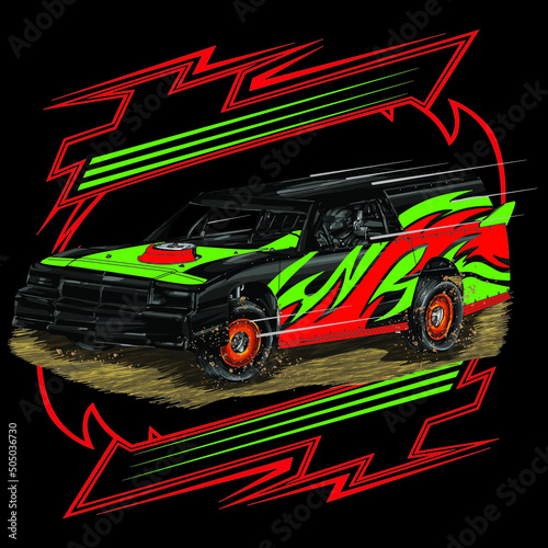 dirt race isolated on black background for poster, t-shirt print, business element, social media content, blog, sticker, vlog, and card. vector illustration.