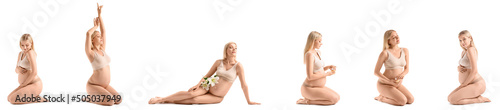 Set of beautiful pregnant w...