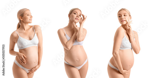 Set of beautiful pregnant w...
