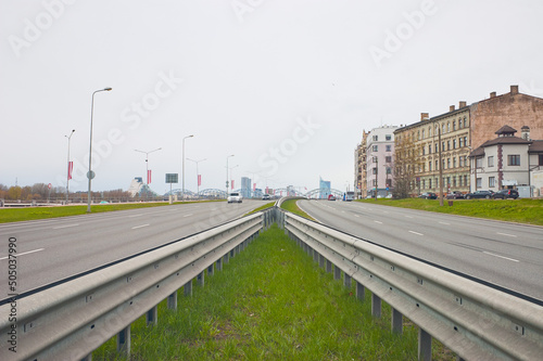 riga, latvia -1 may 2022 : car road in the city photo