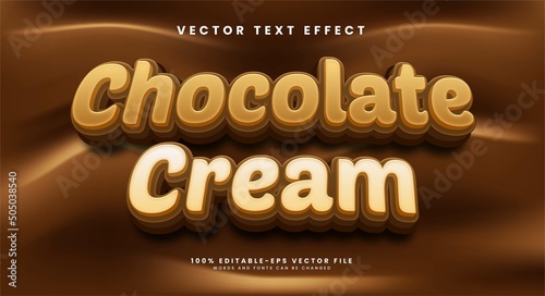 Chocolate cream editable text effect suitable for sweet food menu.