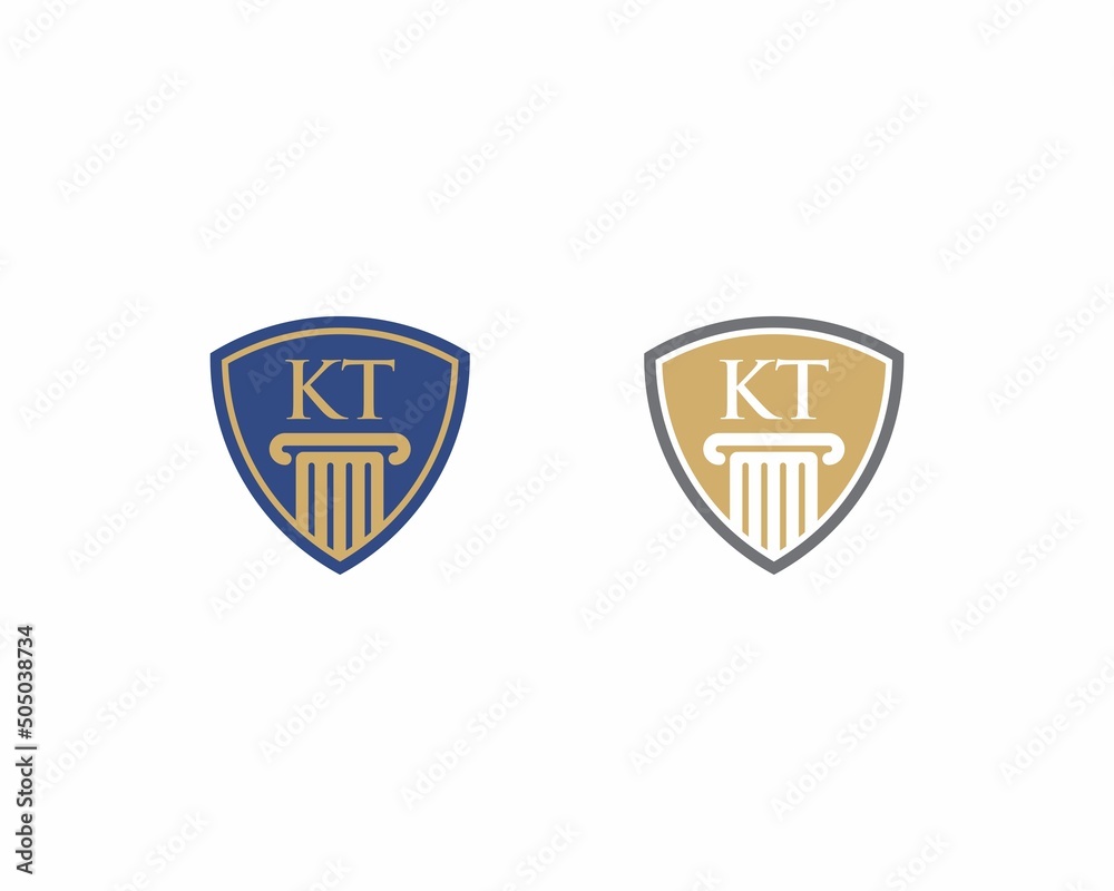 Letters KT, Law Logo Vector 001