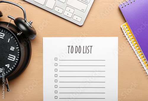 Blank to do list, alarm clo...