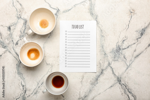 Blank to do list and dirty ...