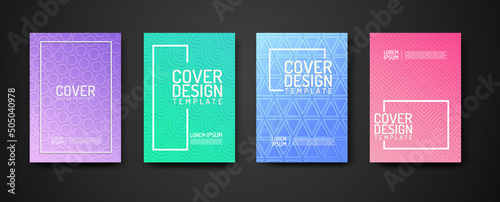 Cover Design template set with geometric lines textured pattern background