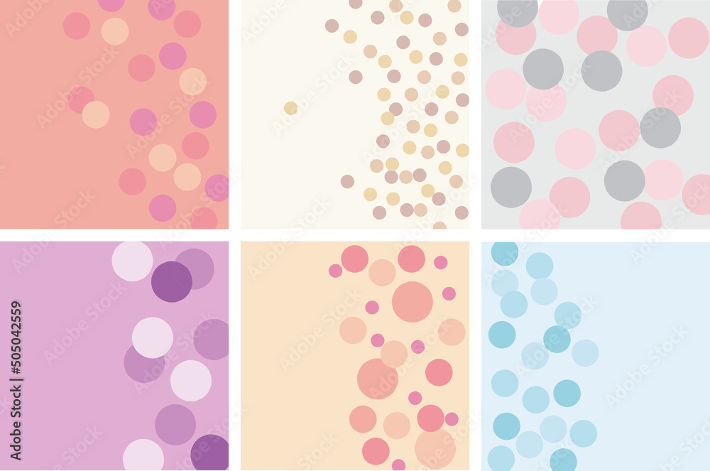 Set of polka dots simple minimalistic backgrounds. Include color swatches Set of polka dots simple minimalistic backgrounds. Include color swatches