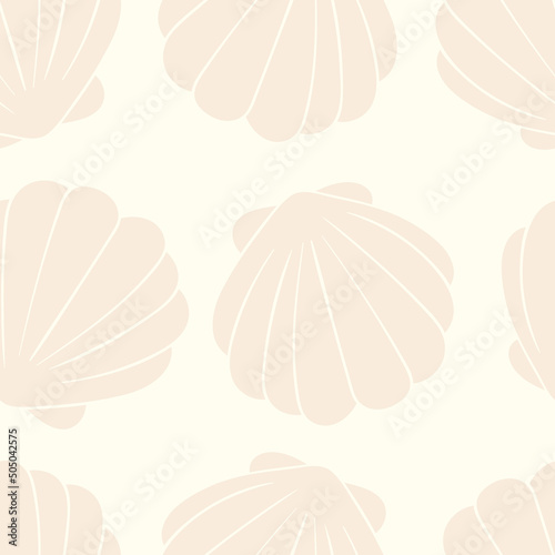 Pale seashells repeating pattern background