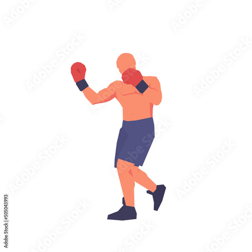 Male professional boxer simple flat vector character illustration.