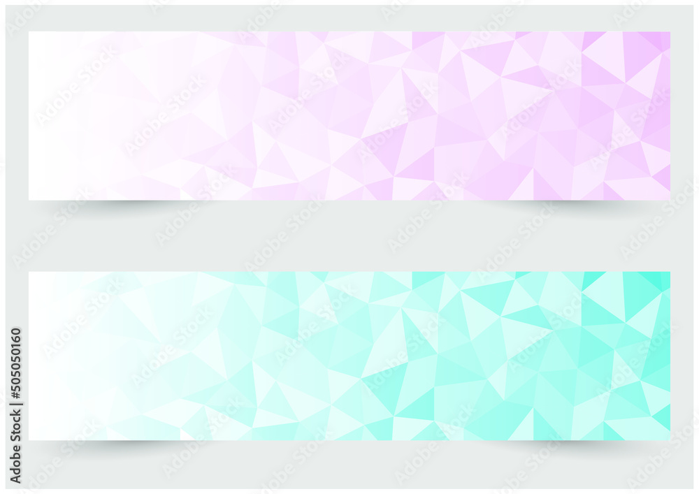 a set of vector banners with polygonal background