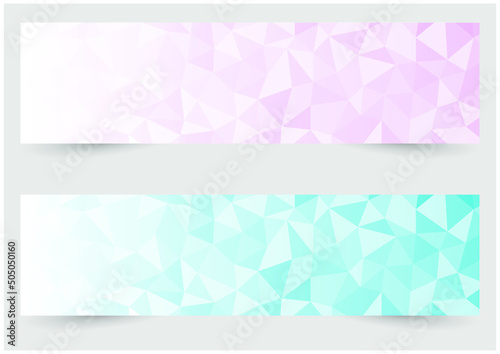 a set of vector banners with polygonal background