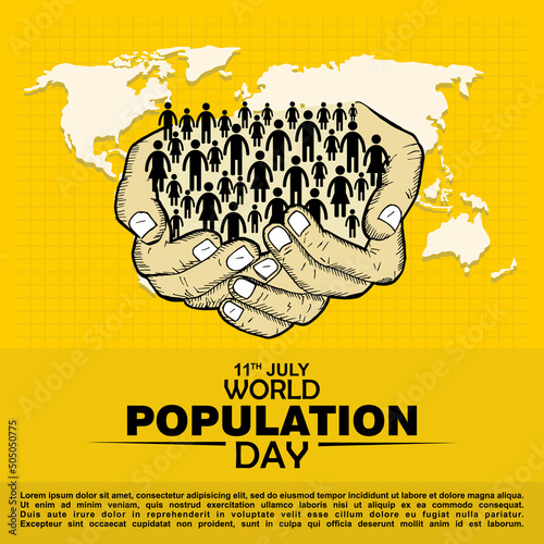 World Population Day, 11 July, Poster and banner Vector