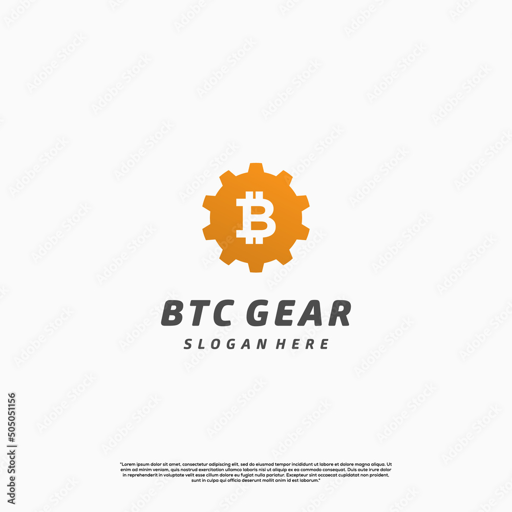 bitcoin with gear logo design concept vector bitcoin with gear logo design concept vector