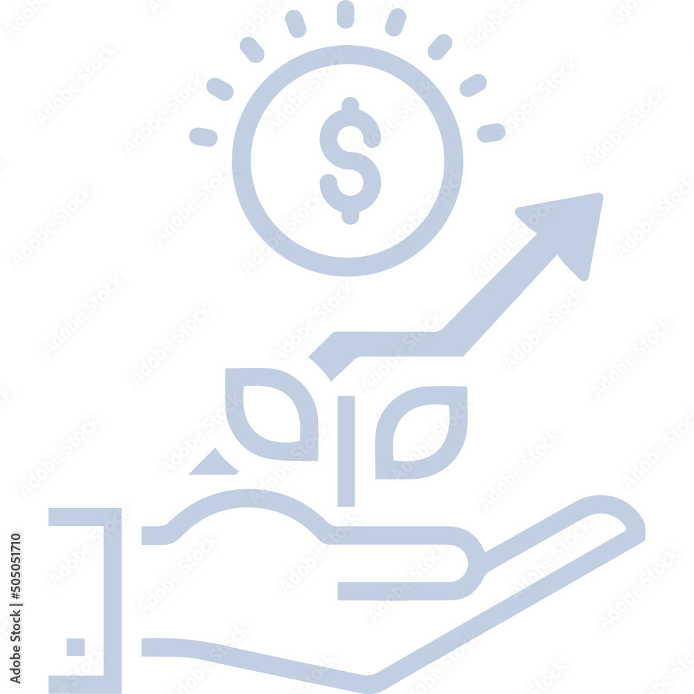 Growth investing, finance, funding icon Growth investing, finance, funding icon