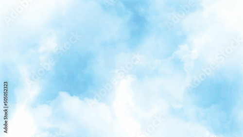 Blue sky with white cloud. The summer heaven is colorful clearing day Good weather and beautiful nature in the morning. Vector illustrator