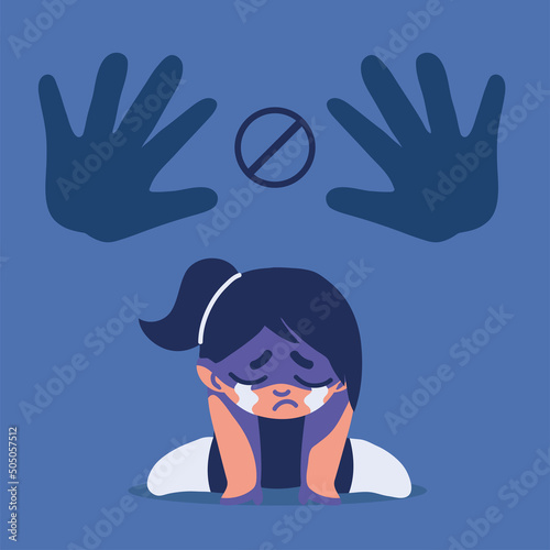 crying girl victim child abuse