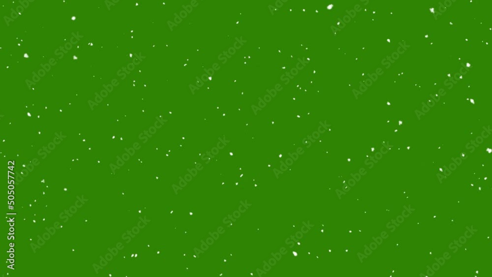Snow falling on green background Snow falling on green background