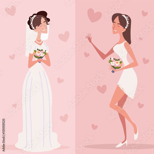 elegant bride and bridesmaid