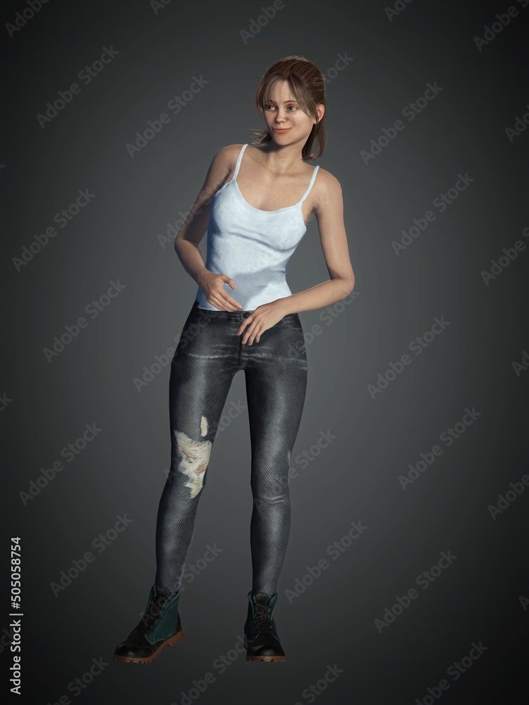 3d computer rendered illustration of a pretty woman giving a sideways glance using character creator software 3d computer rendered illustration of a pretty woman giving a sideways glance using character creator software