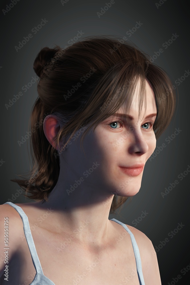 3d computer rendered illustration featuring a woman's portrait done with character creator software 3d computer rendered illustration featuring a woman's portrait done with character creator software