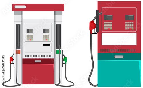 Gas station with petrol pump