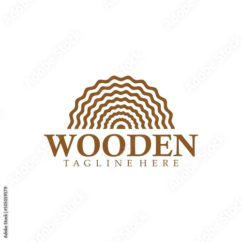 Wood icon sawmill logo template black vector tree growth ring symbol or sign