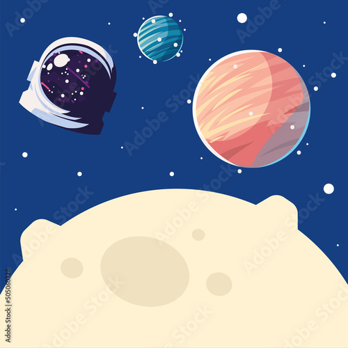 space moon and planets