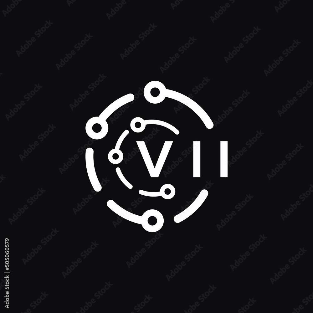 VII technology letter logo design on black  background. VII creative initials technology letter logo concept. VII technology letter design.
