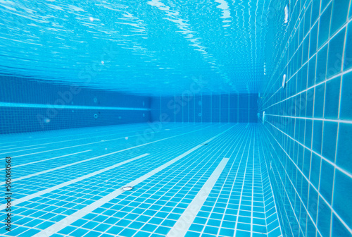 underwater photo of the swimming pool Blue swimming pool for activities, exercise and health care with swimming sports. © Photo Sesaon