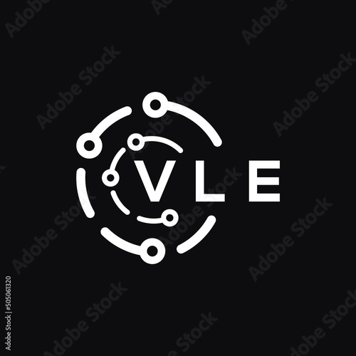 VLE technology letter logo design on black  background. VLE creative initials technology letter logo concept. VLE technology letter design.
 photo