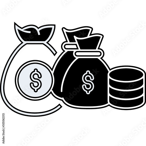 Capital, cash collection, charity icon