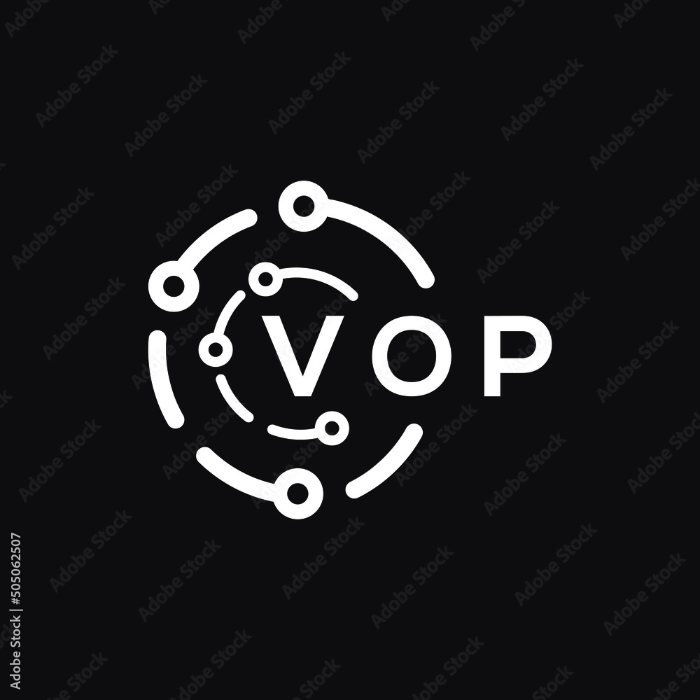 VOP technology letter logo design on black background. VOP creative initials technology letter logo concept. VOP technology letter design. VOP technology letter logo design on black background. VOP creative initials technology letter logo concept. VOP technology letter design.