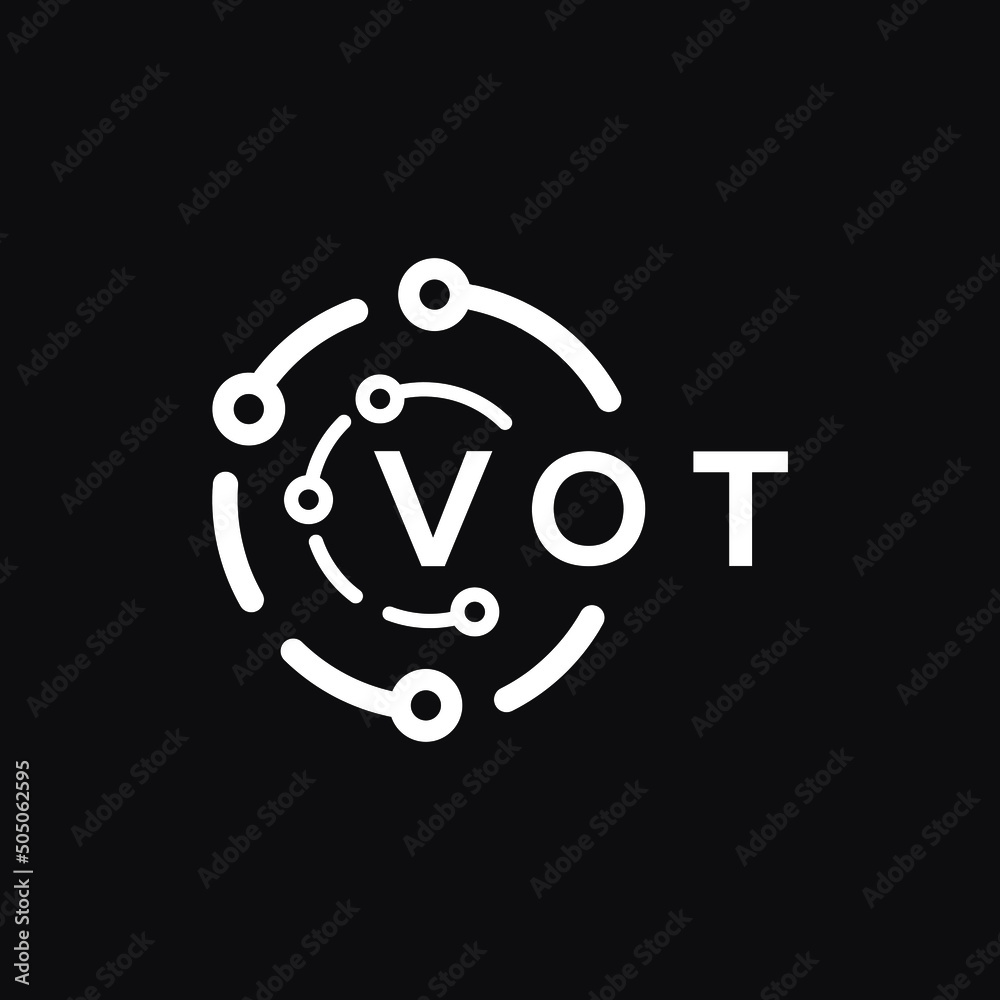 VOT technology letter logo design on black background. VOT creative initials technology letter logo concept. VOT technology letter design. VOT technology letter logo design on black background. VOT creative initials technology letter logo concept. VOT technology letter design.