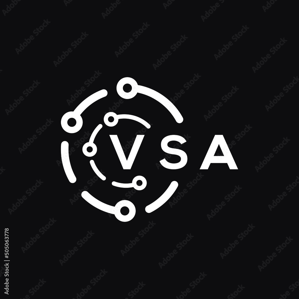 VSA technology letter logo design on white  background. VSA creative initials technology letter logo concept. VSA technology letter design.

