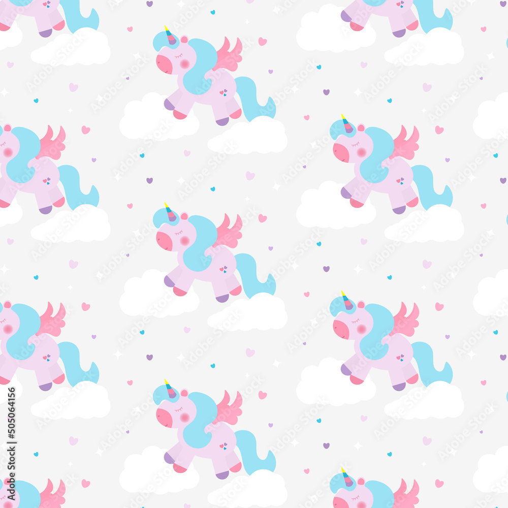 Seamless vector pattern with unicorns Seamless vector pattern with unicorns
