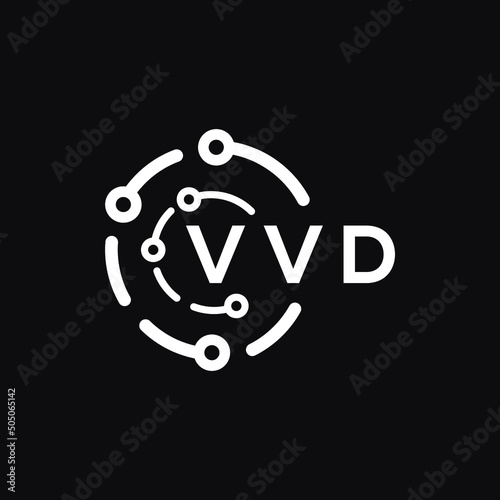 VVD technology letter logo design on black  background. VVD creative initials technology letter logo concept. VVD technology letter design.
 photo