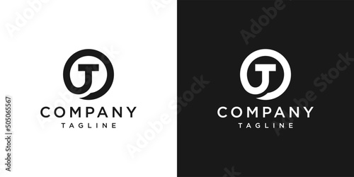 Creative Initial OT Monogram Logo Design Icon Template White and Black Background