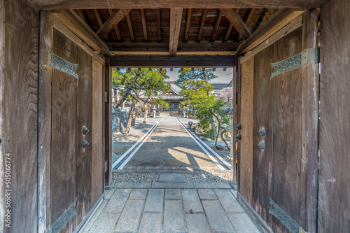 The entrance to a traditional Japanese garden