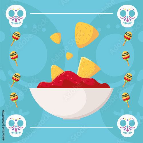 nachos and sauce mexico