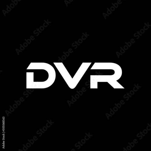 DVR letter logo design with black background in illustrator, vector logo modern alphabet font overlap style. calligraphy designs for logo, Poster, Invitation, etc.