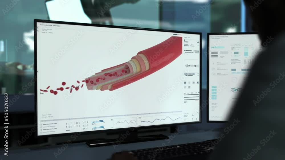 Doctor Using Medical Examination Program To Discover Nano Robots On ...