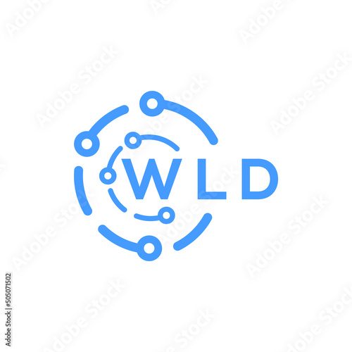 WLD technology letter logo design on white  background. WLD creative initials technology letter logo concept. WLD technology letter design. photo