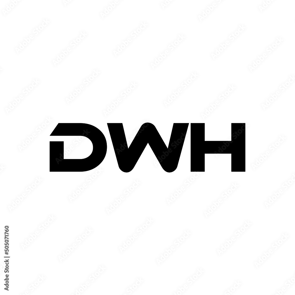 DWH letter logo design with white background in illustrator, vector logo modern alphabet font overlap style. calligraphy designs for logo, Poster, Invitation, etc.