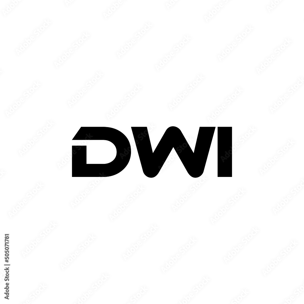 DWI letter logo design with white background in illustrator, vector logo modern alphabet font overlap style. calligraphy designs for logo, Poster, Invitation, etc.