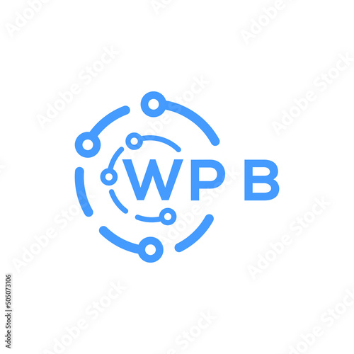 WPB technology letter logo design on white  
 background. WPB creative initials technology letter logo concept. WPB technology letter design. photo