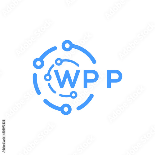 WPP technology letter logo design on white  background. WPP creative initials technology letter logo concept. WPP technology letter design. photo