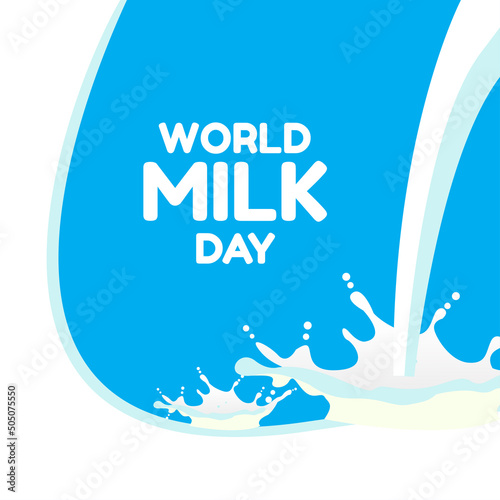 world milk day greeting or banner design. celebrate on 1 june every year