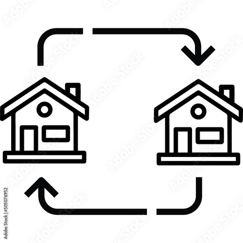 Change, exchange, home icon