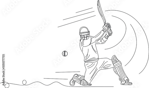  Cricket Logo, Cricket silhouette, Cricket Vector Illustration, Outline sketch drawing of Batsman playing cover drive shot, line art illustration of batsman playing stylish cricket shot