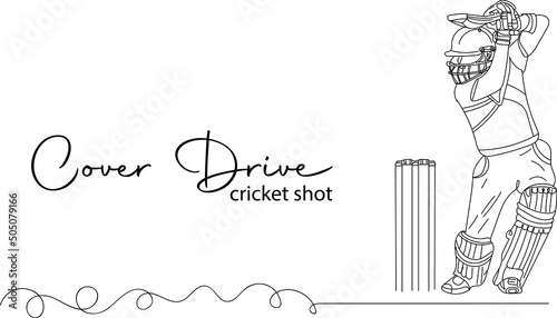 Cricket vector, Cricket shot illustration, Batsman logo, Outline sketch drawing of Indian batsman playing attacking shot, line art illustration of Cricketer